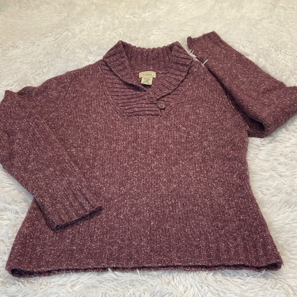 L.L. BEAN  Plum Cowl Neck Sweater WOMENS SIZE S Reg PULLOVER